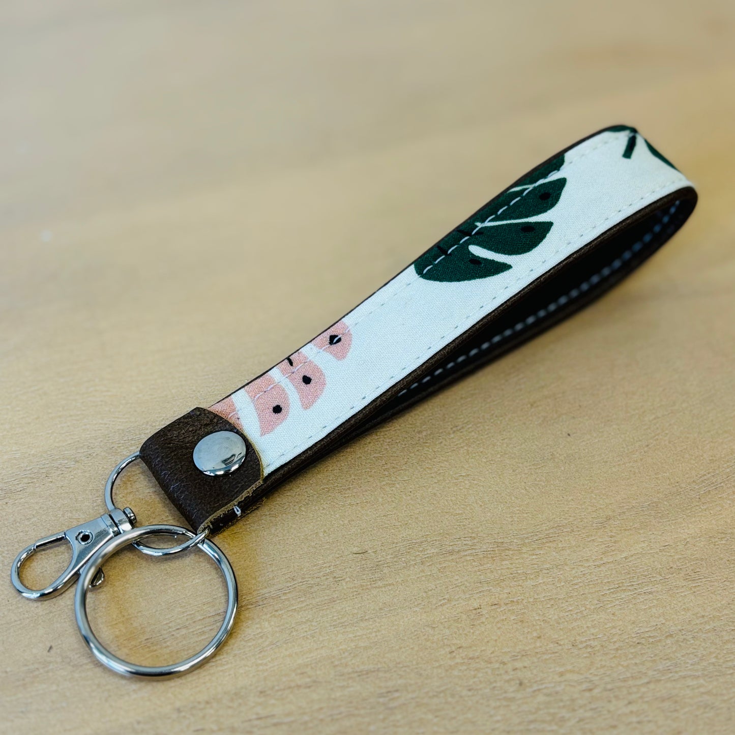 Key Fob: Monstera Leaves