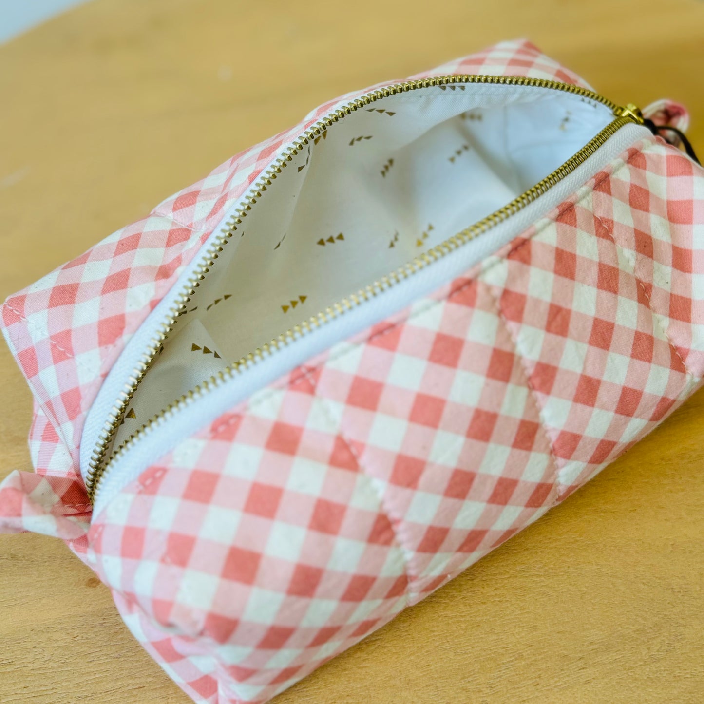 "Modern Gingham" Quilted Toiletry Bag