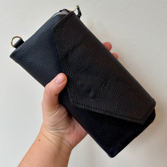 Jessa Wallet - Black + Grey Floral