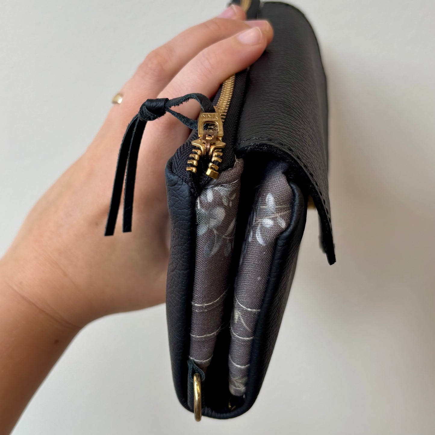 Jessa Wallet - Black + Grey Floral