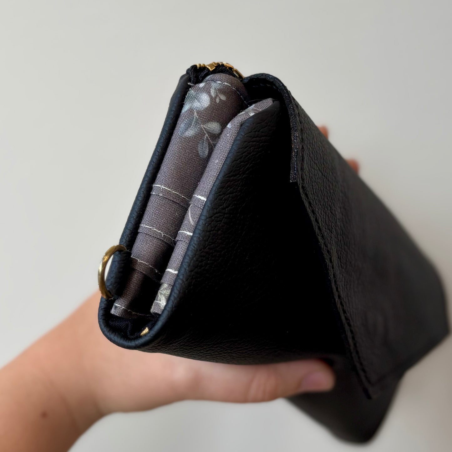 Jessa Wallet - Black + Grey Floral