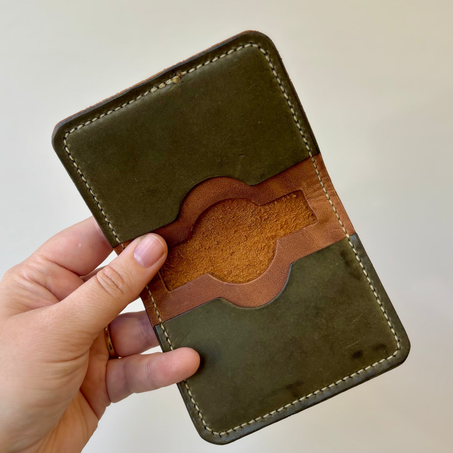 J3 Bifold Wallet - Olive + Walnut