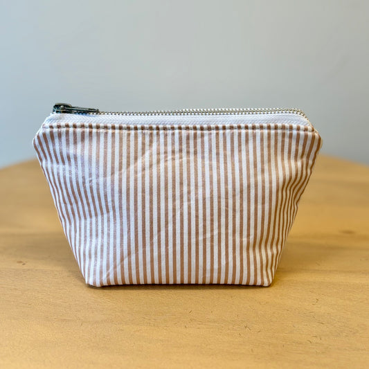 Mini Makeup Pouch: Rose Gold Pinstripe