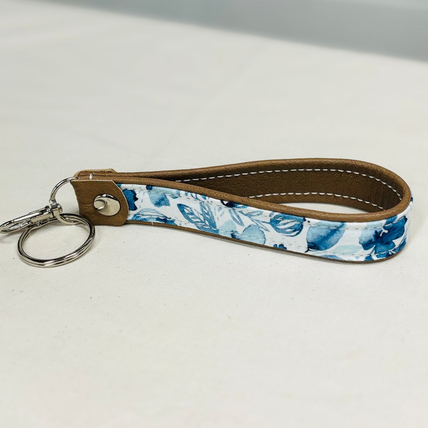 Key Fob: Watercolour Blues
