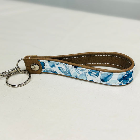 Key Fob: Watercolour Blues