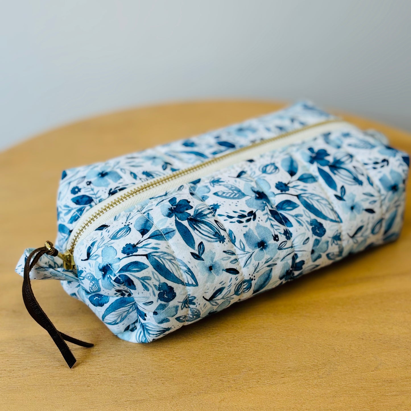 "Watercolour Blues" Quilted Toiletry Bag