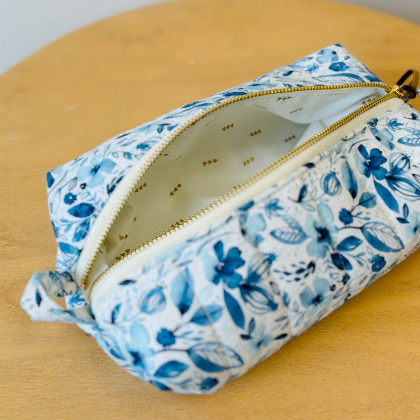 "Watercolour Blues" Quilted Toiletry Bag
